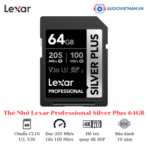 Thẻ nhớ SD Lexar Professional Silver Plus 64GB